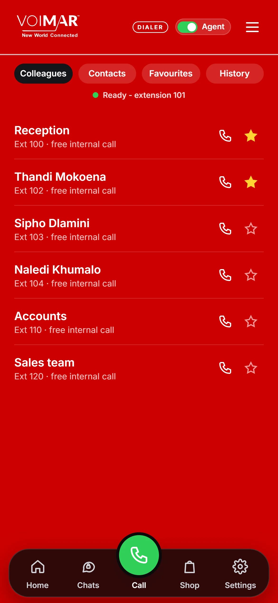 Voimar Call Centre & Dialer - Colleagues